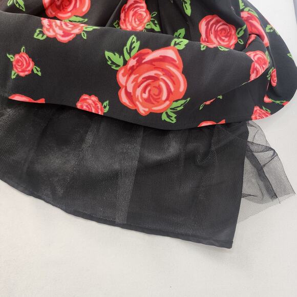 Forever 21 Red Rose Skirt with Tulle Size 31 - Picture 6 of 8